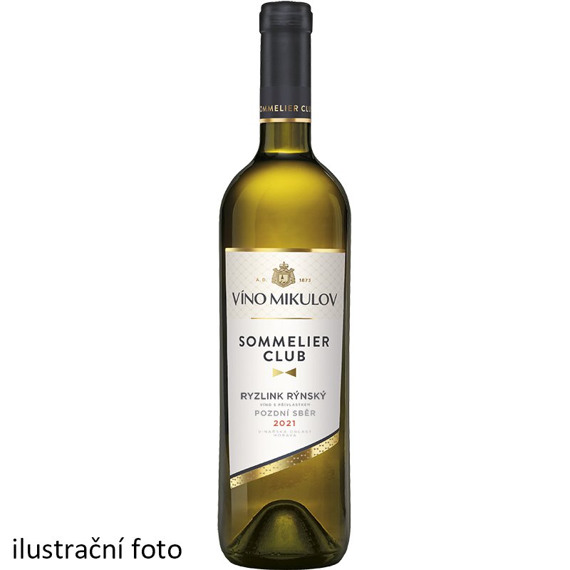 Víno Mikulov Sommelier Club Ryzlink rýnský 2021 pozdní sběr