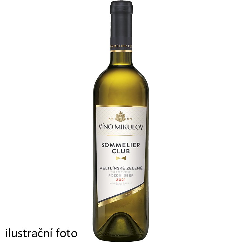Víno Mikulov Sommelier Club Veltlínské zelené 2021 pozdní sběr