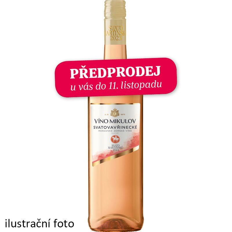 Víno Mikulov Svatomartinské Svatovavřinecké rosé 2023