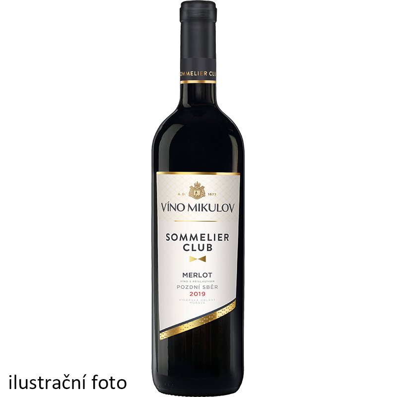 Víno Mikulov Sommelier Club Merlot 2019 pozdní sběr
