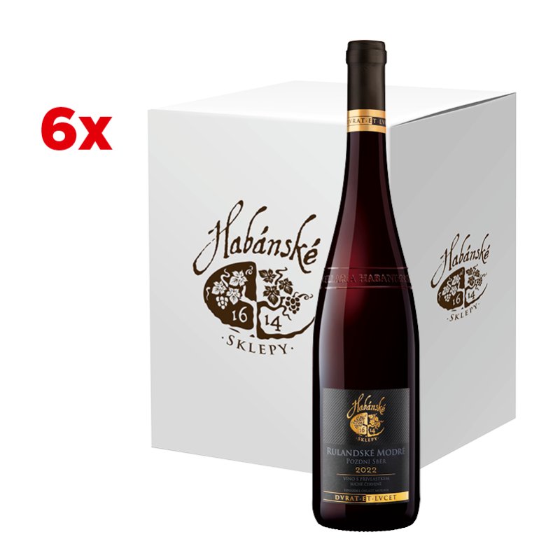 Habánské sklepy Rulandské modré 2022 pozdní sběr - karton 6 ks