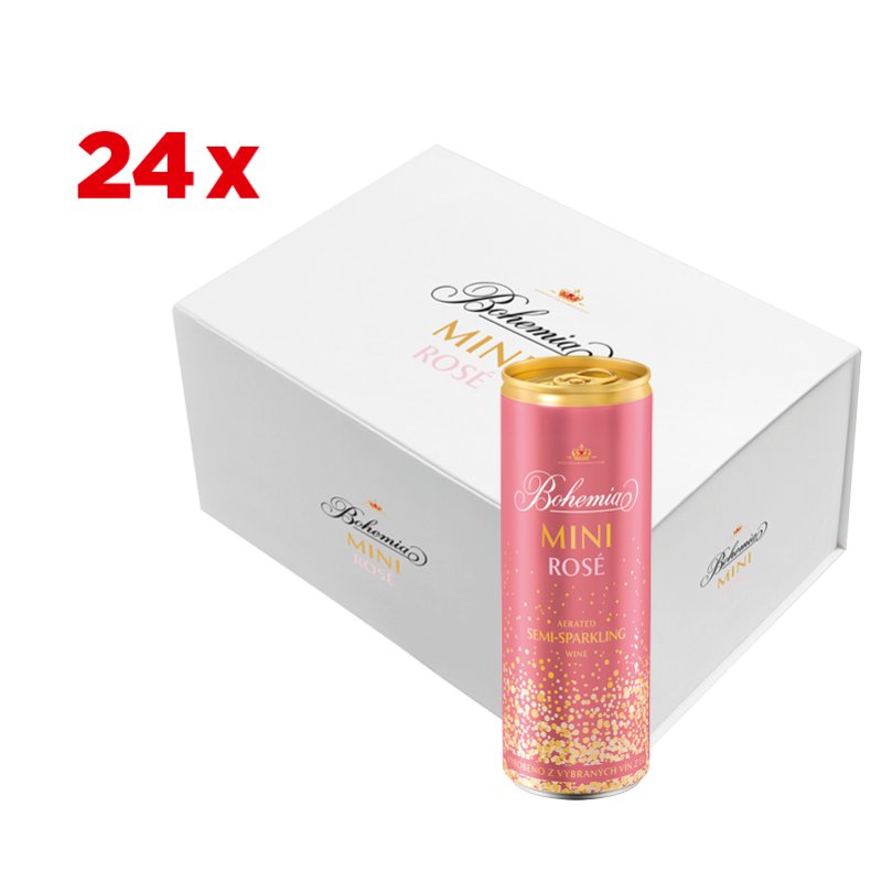 Bohemia rose MINI 0,25 l - karton 24 ks – foto produktu