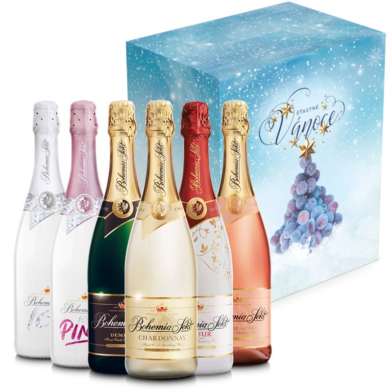 Vánoční sektový balíček v dárkovém kartonu