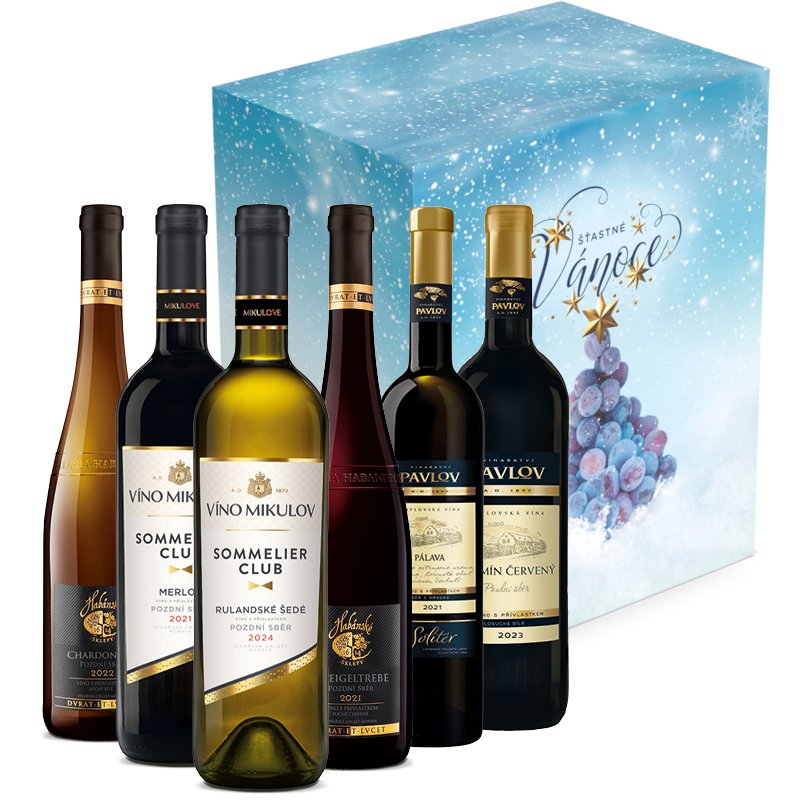 Vánoční vinný balíček v dárkovém kartonu