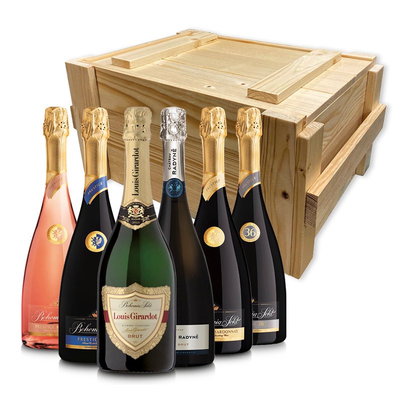 Balíček nejlepších sektů BOHEMIA SEKTu v luxusním dřevěném boxu