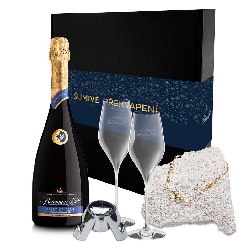 Dárkový set s náramkem Bohemia Sekt Bubbles by DuCoeur