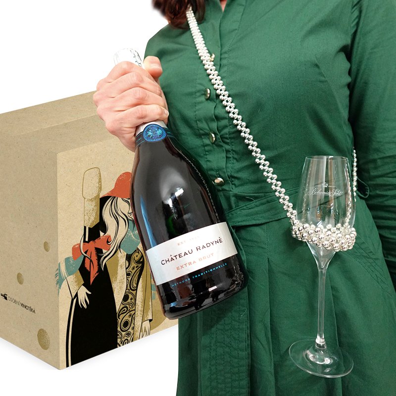 SektBelka dárkový set stříbrný