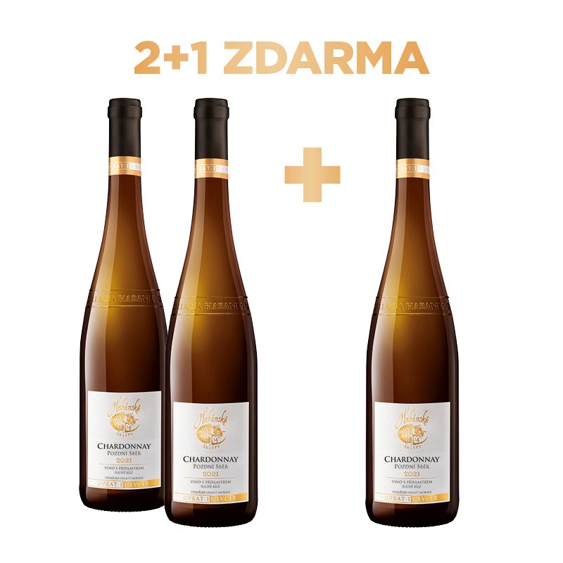 Habánské sklepy Chardonnay 2021 pozdní sběr 2+1 ZDARMA
