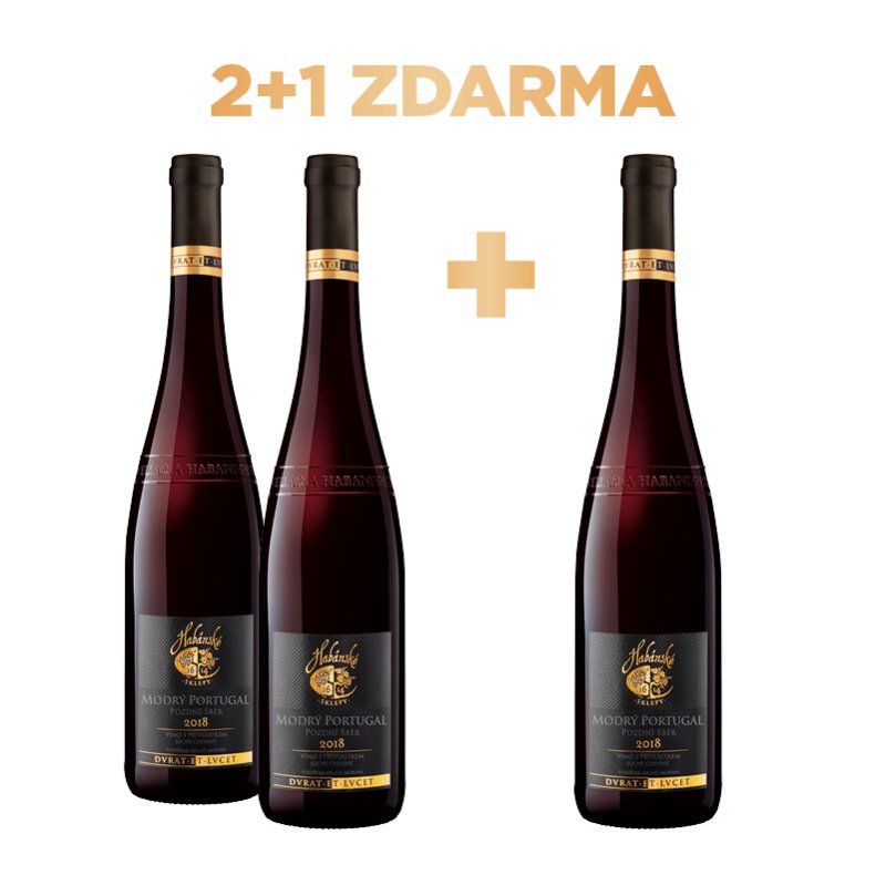 Habánské sklepy Modrý Portugal 2018 pozdní sběr 2+1 ZDARMA