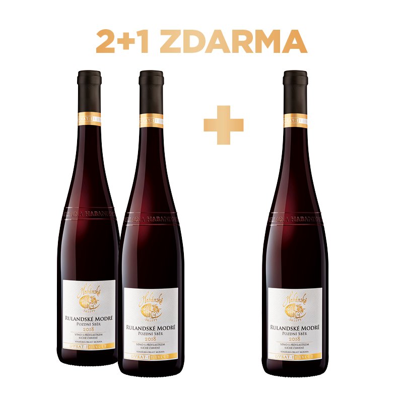 Habánské sklepy Rulandské modré 2018 pozdní sběr 2+1 ZDARMA