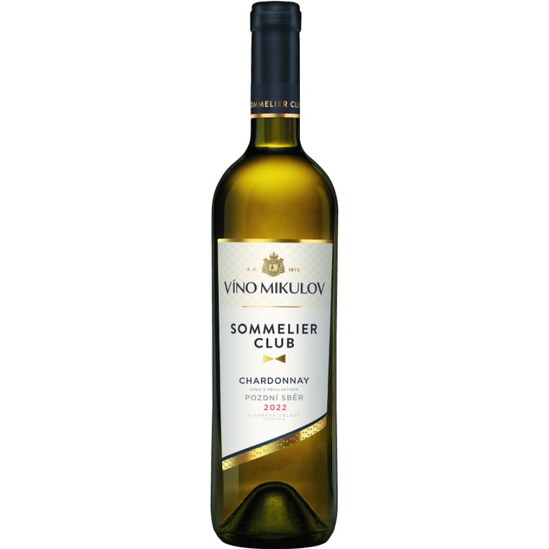 Víno Mikulov Sommelier Club Chardonnay 2022 pozdní sběr