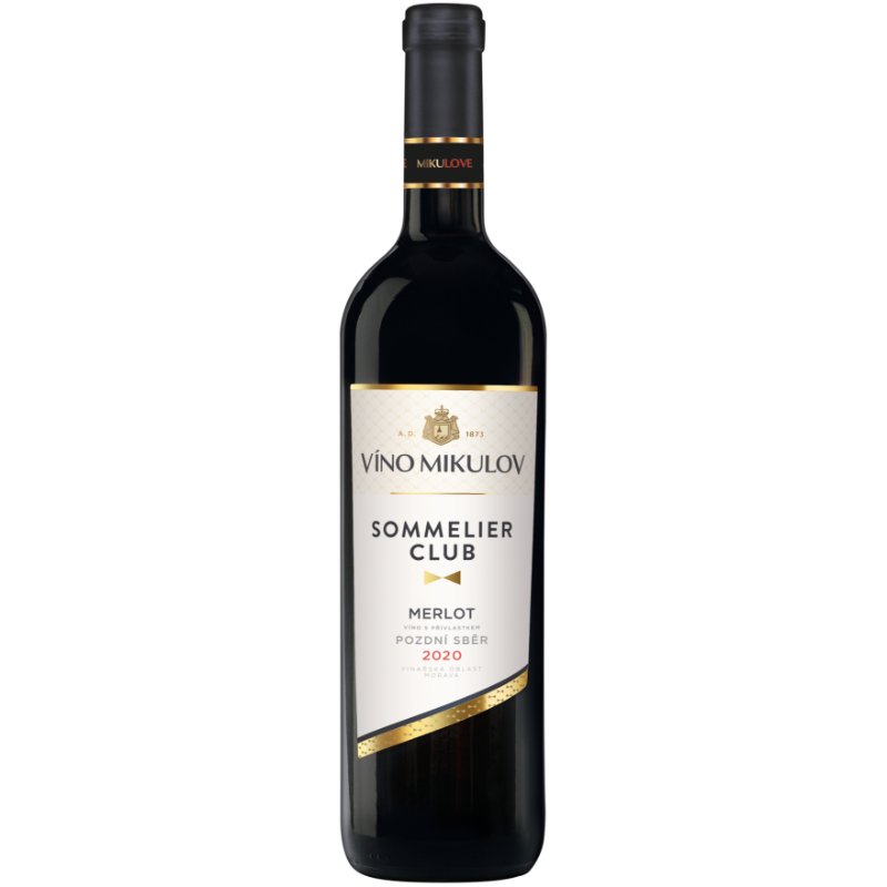 Víno Mikulov Sommelier Club Merlot 2020 pozdní sběr